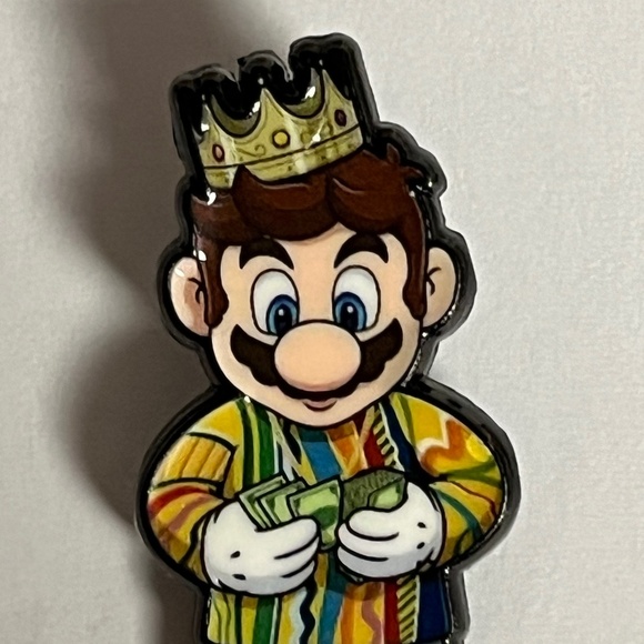 Mario x Biggie Smalls Counting Cash Hat Pin Fitted Hats Pins Bag Gaming New Era - Picture 2 of 8